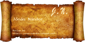 Jónás Nándor névjegykártya