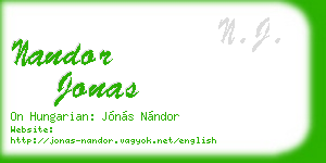nandor jonas business card